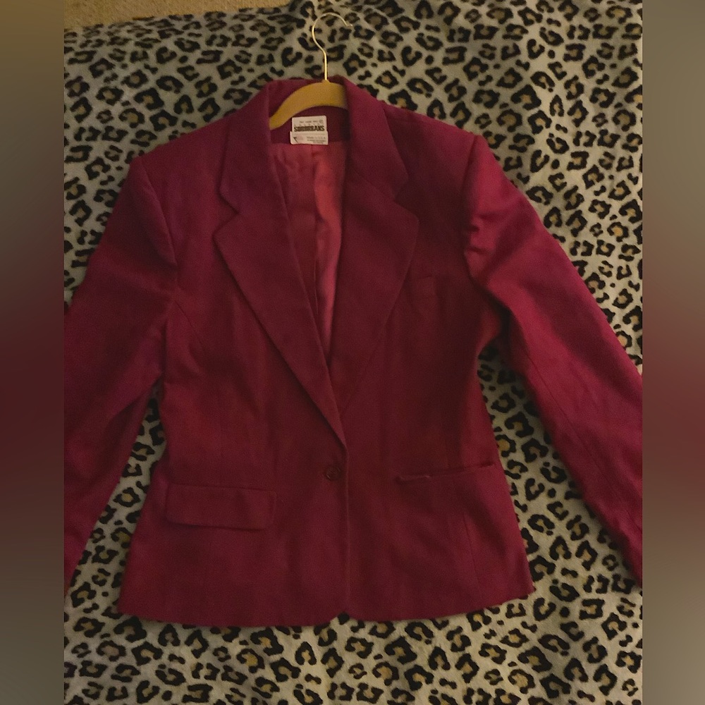 Country Suburban Chic Burgundy Blazer